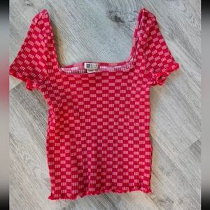 Billabong Size Large Short Sleeve Cropped Stretch T-Shirt Top